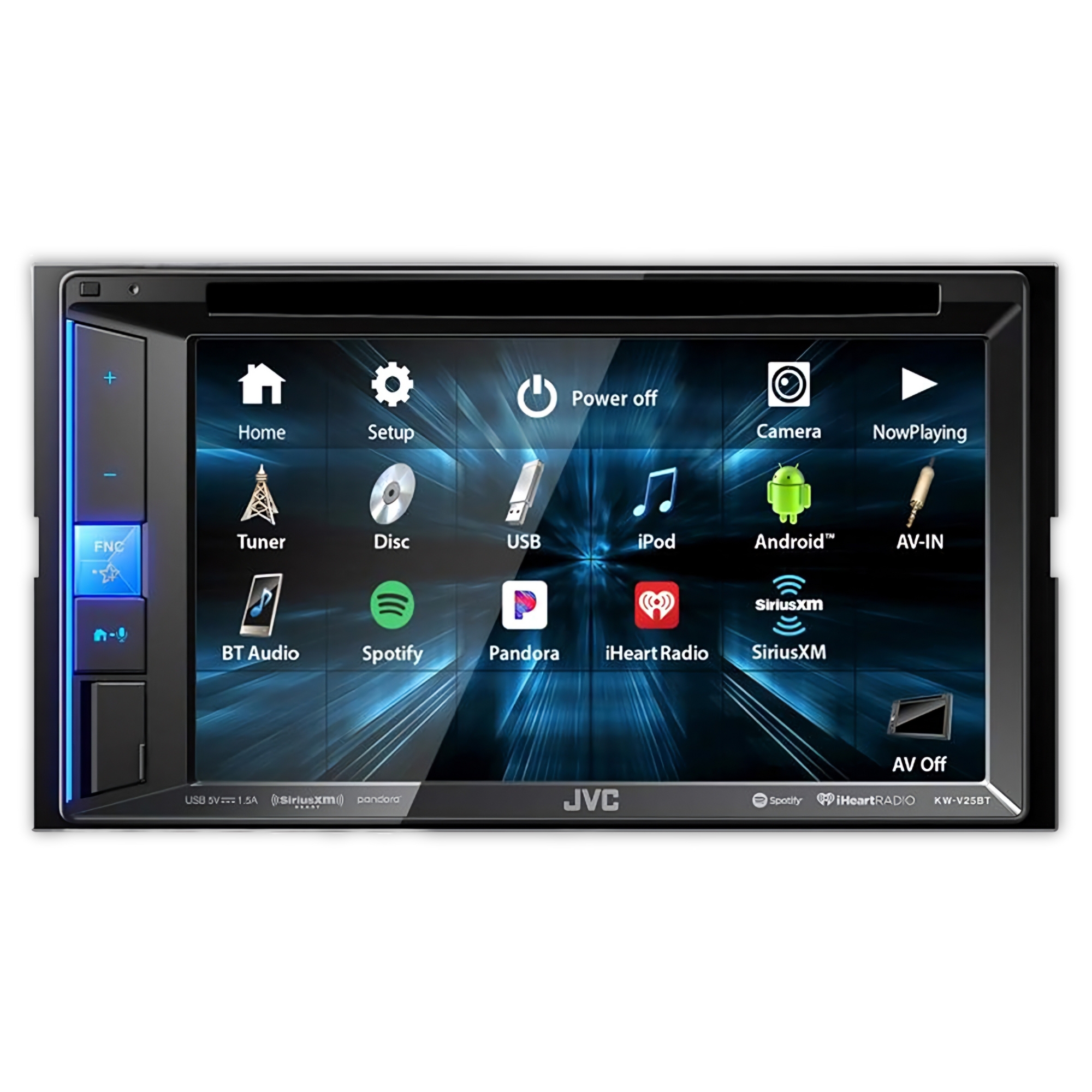 Autoestereo Pantalla JVC KWV25BT 2 Din Bluetooth USB DVD