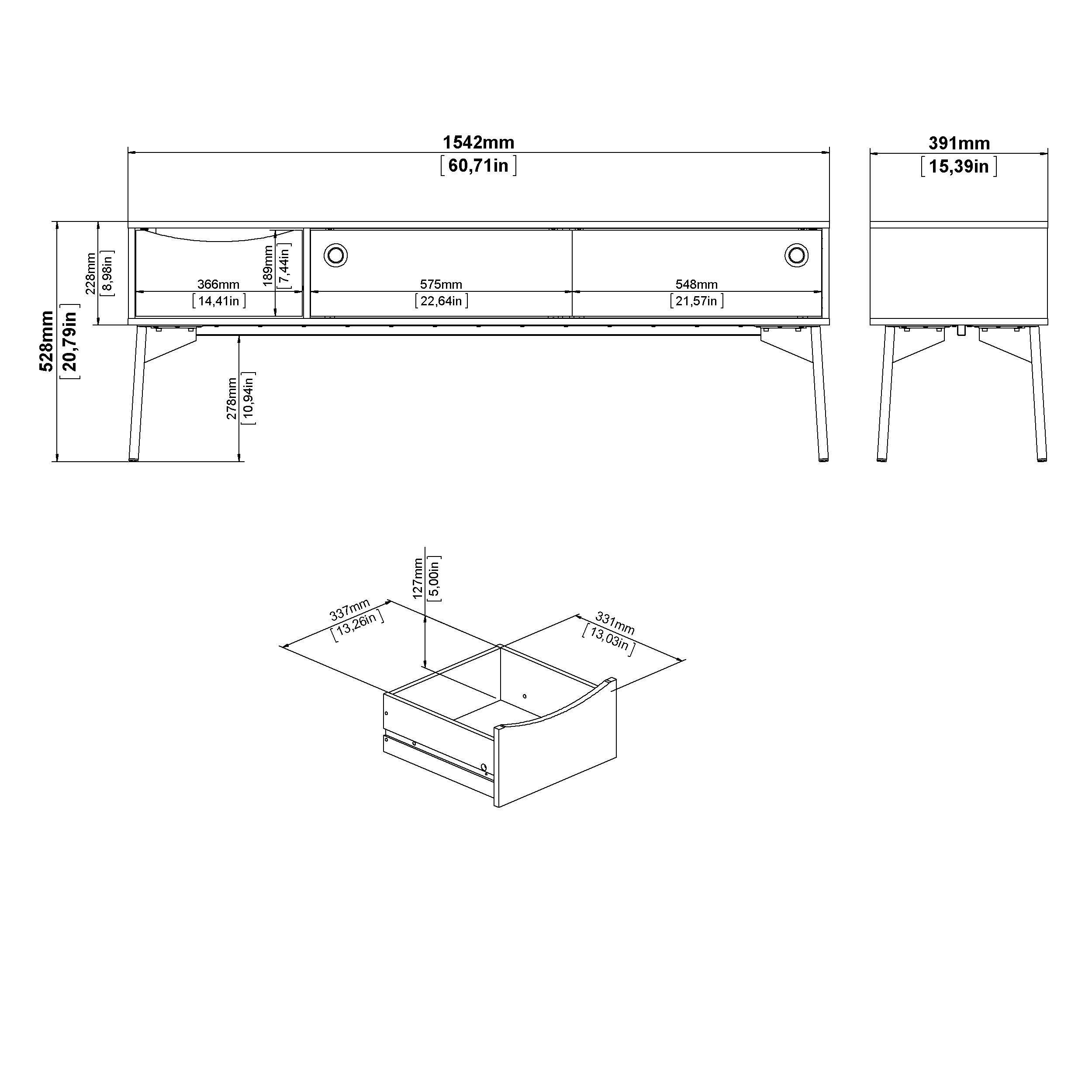 Mueble para TV Multicolor con 1 Cajón y 1 Puerta Deslizante para Almacenamiento. Estructura de MDF y Patas de Metal