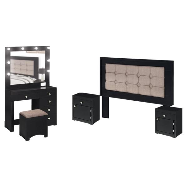 Recamara King Size Jennifer 5 Piezas Negro - Kessa