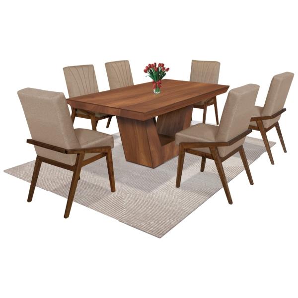 Comedor 6 Sillas Dublin Nogal - Kessa