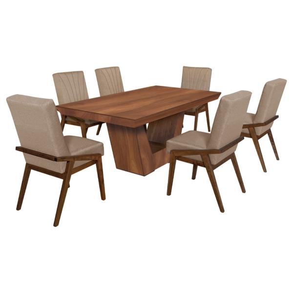 Comedor 6 Sillas Dublin Nogal - Kessa