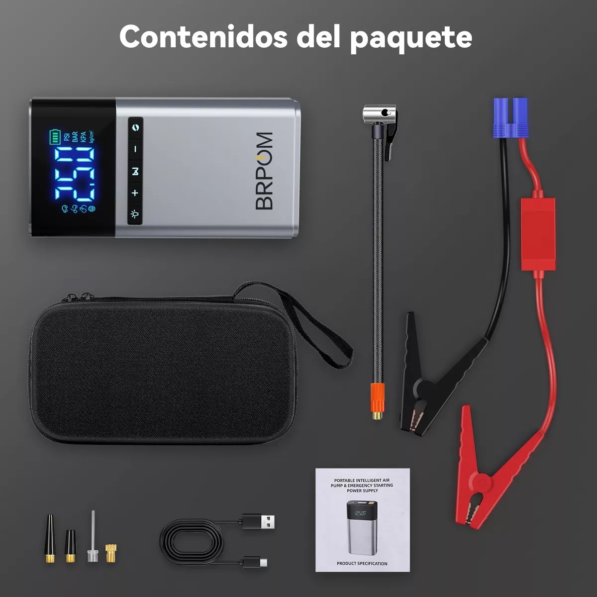 Arrancador De Batería De Auto Con Compresor De Aire 150psi