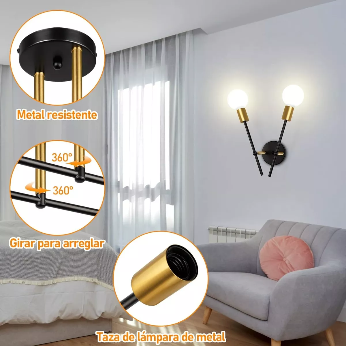 Araña Moderna Lámpara De Techo Lámpara De Pared E27