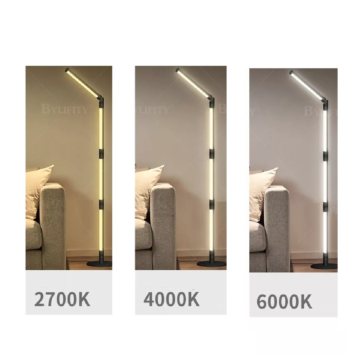 Lámpara De Pie Inteligente Rgb Led Giratoria 360°