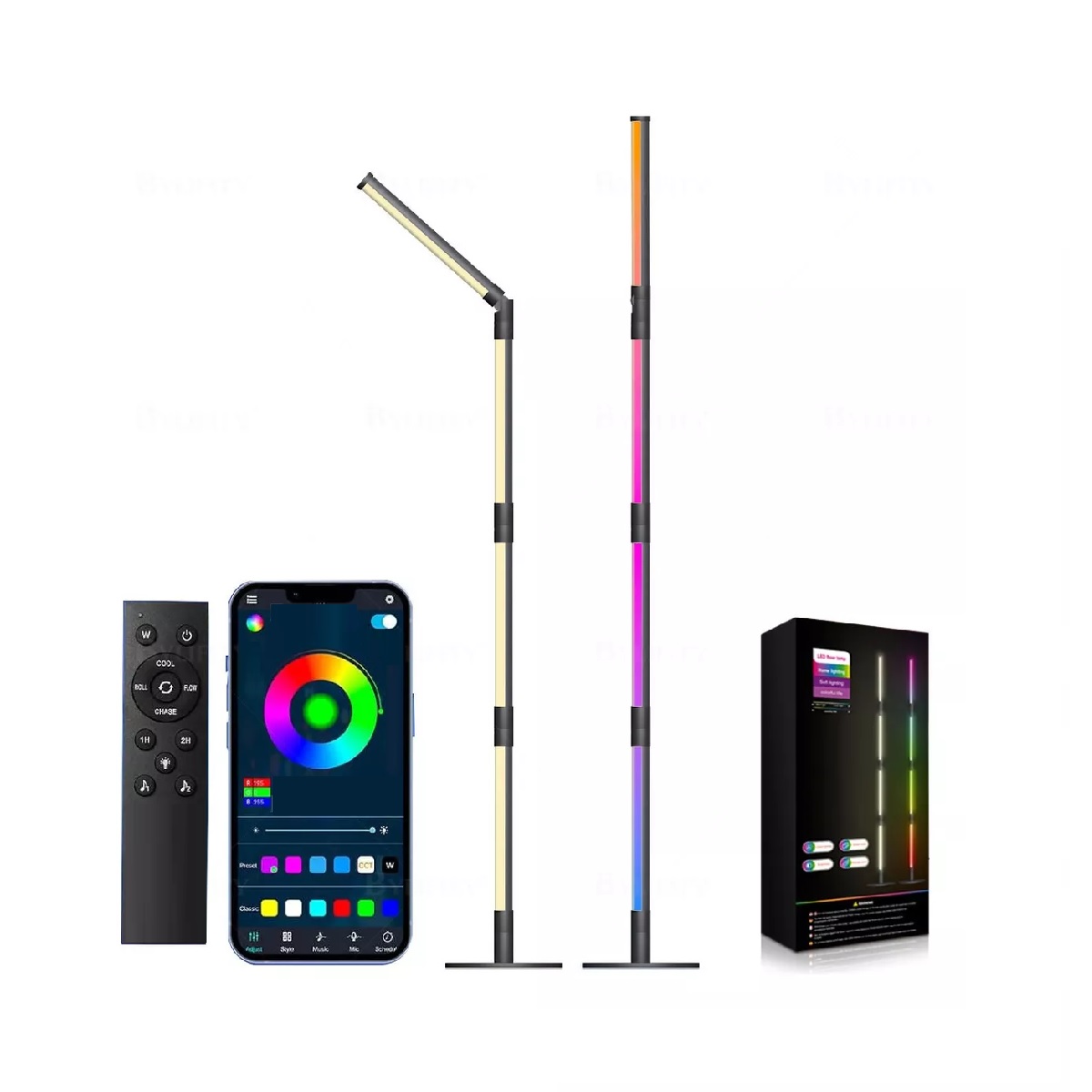 Lámpara De Pie Inteligente Rgb Led Giratoria 360°