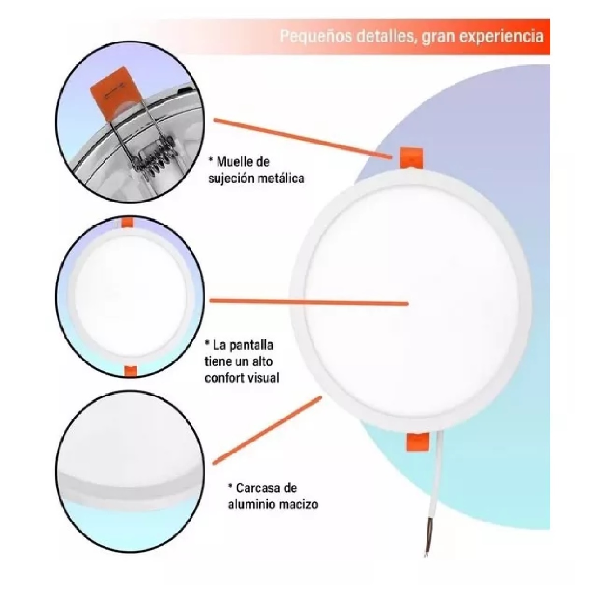 Lámpara Luminaria Luz 18w Ajustable 175mm Diámetro 5 Piezas