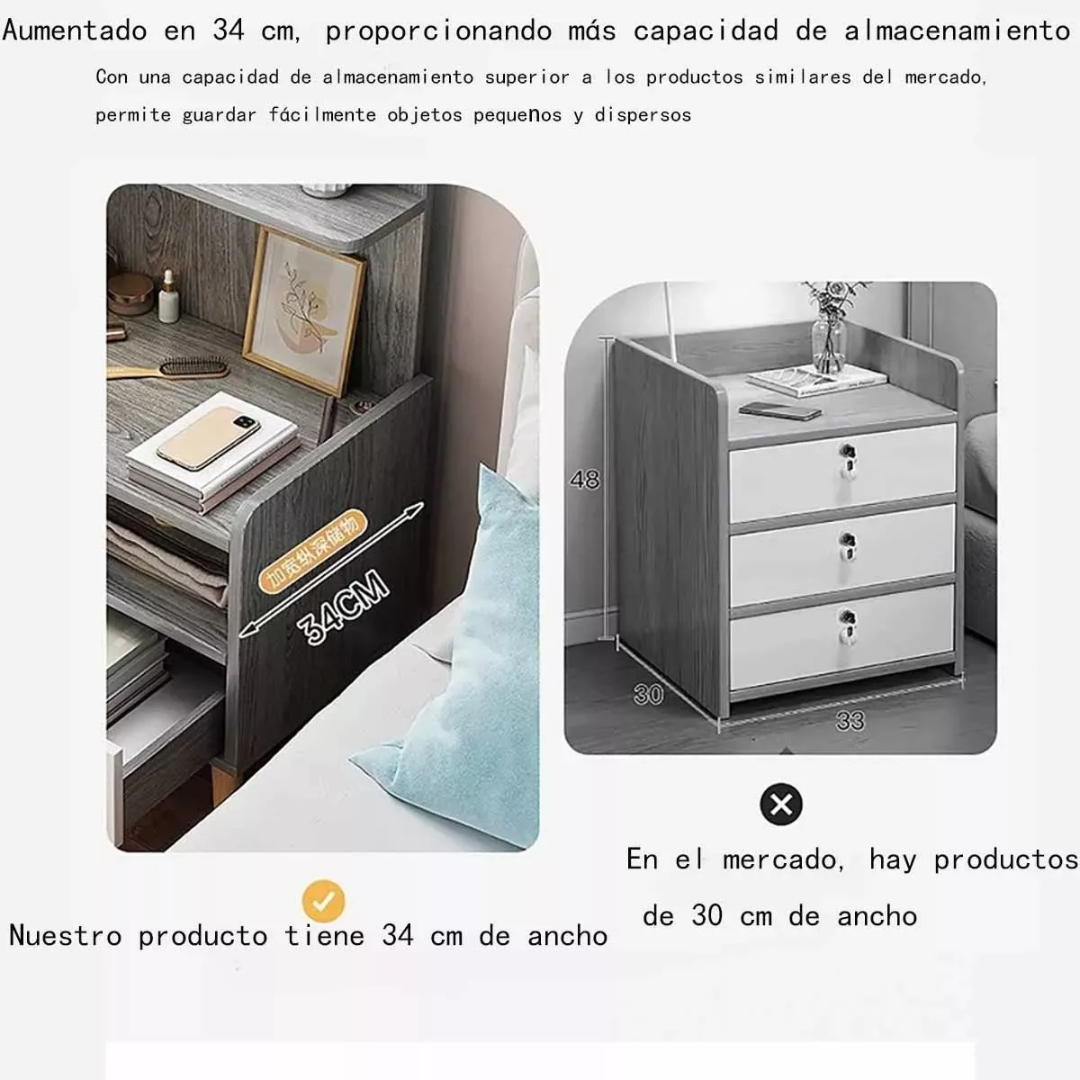 Buró Mesa De Noche Moderno Para Recamara Estilo Vintage