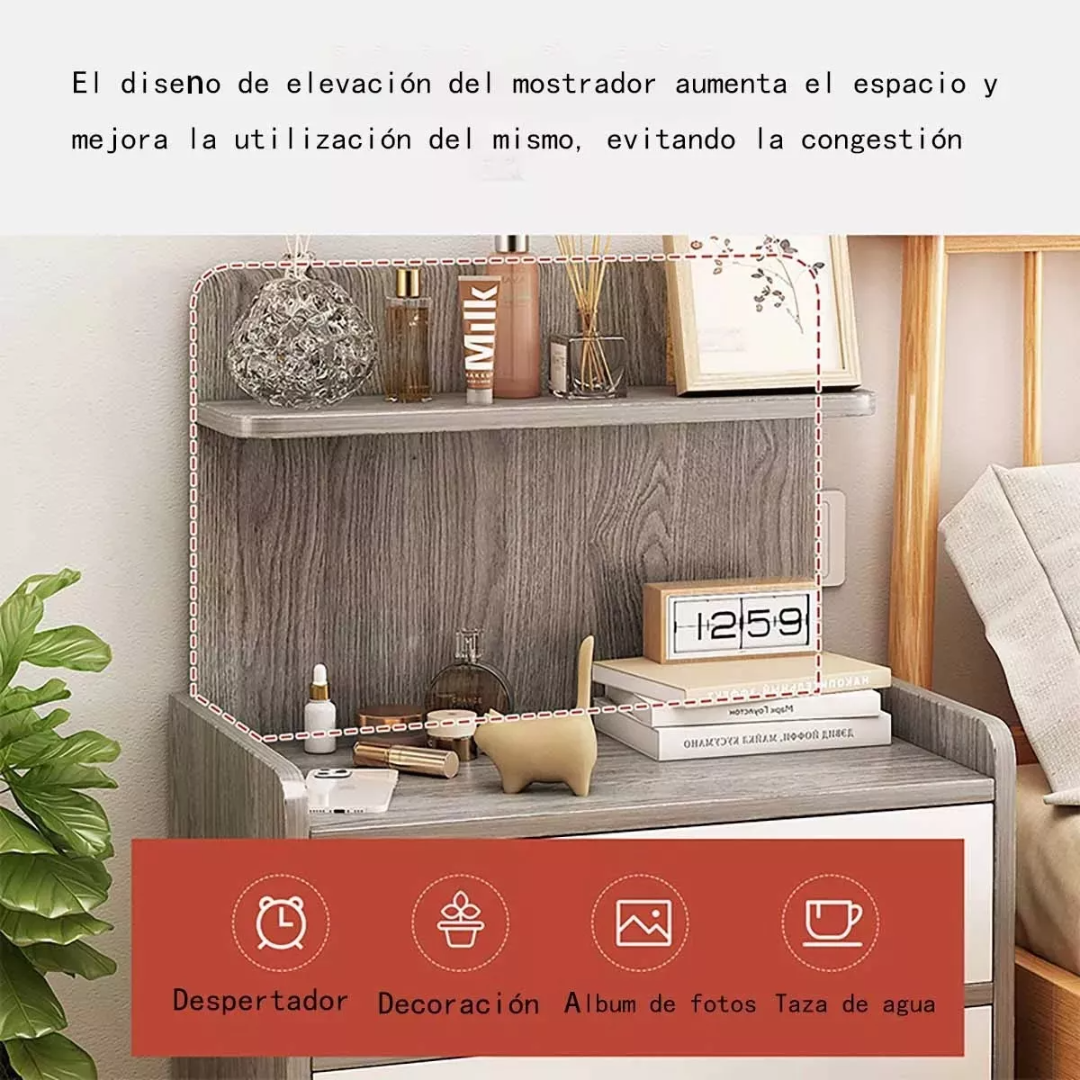 Buró Mesa De Noche Moderno Para Recamara Estilo Vintage