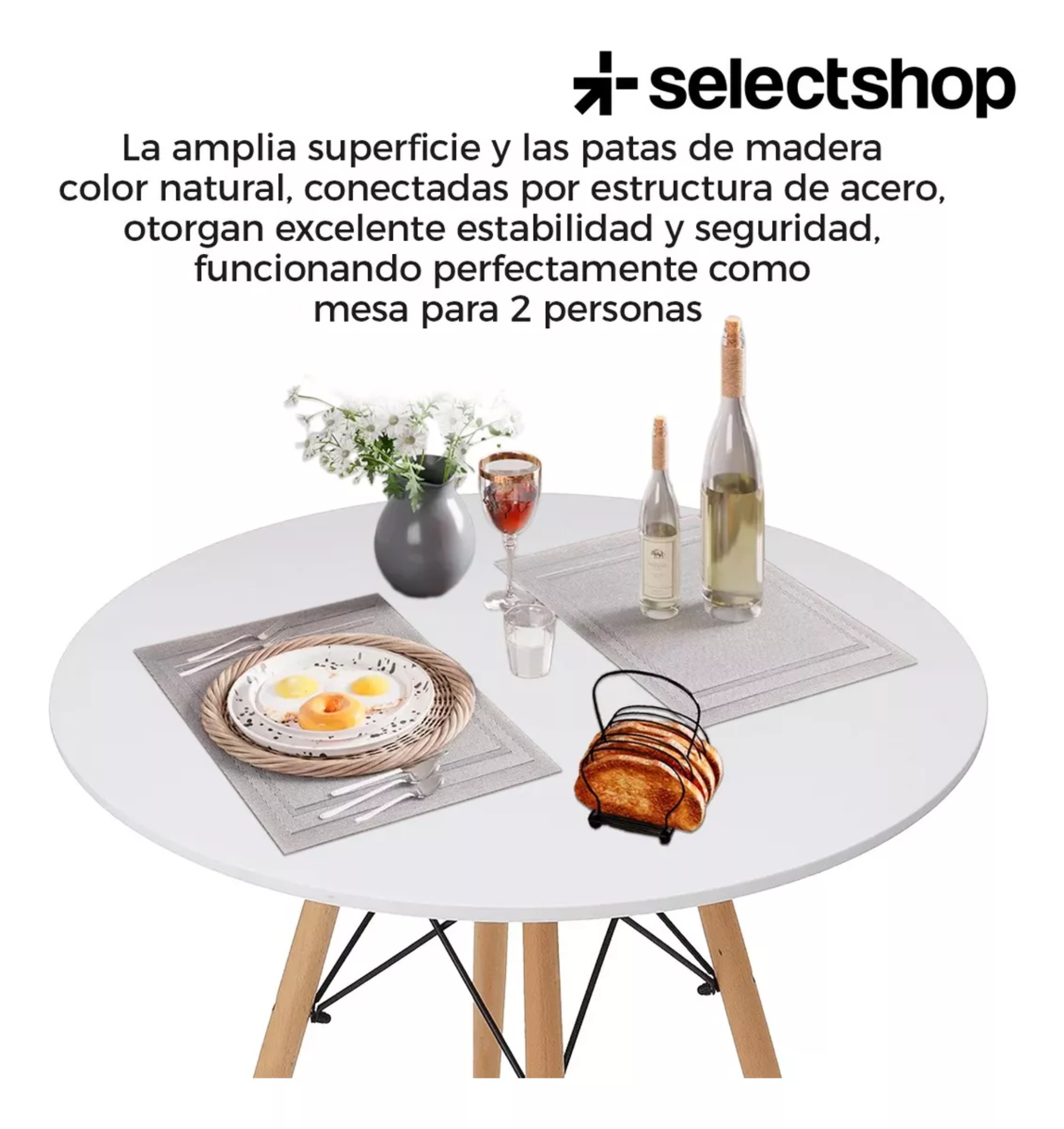 Mesa Comedor Eames Desayunador Redonda Minimalista 60cm