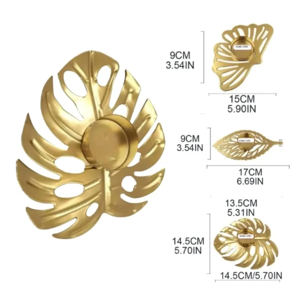 6 Portavelas Ilios Innova Metálico Decoración Color Dorado