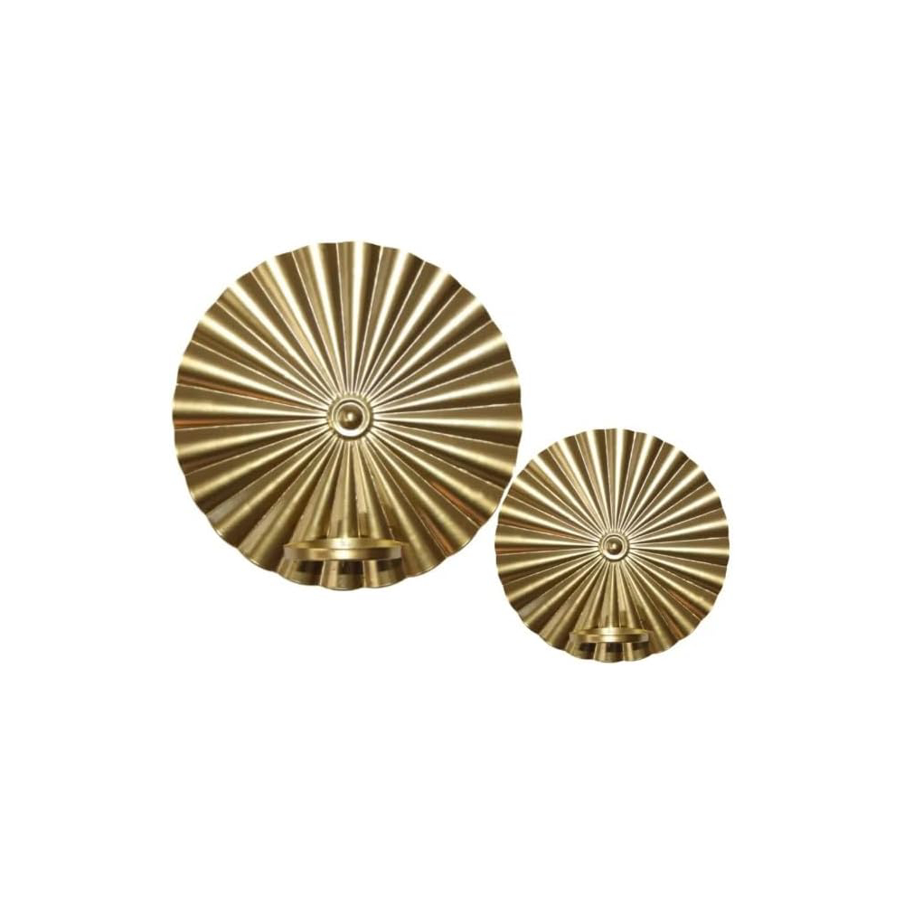 6 Portavelas Ilios Innova Metálico Decoración Color Dorado