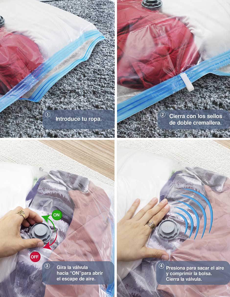 Set De 2 Bolsas Al Vacío Ahorra Espacio Comprimibles