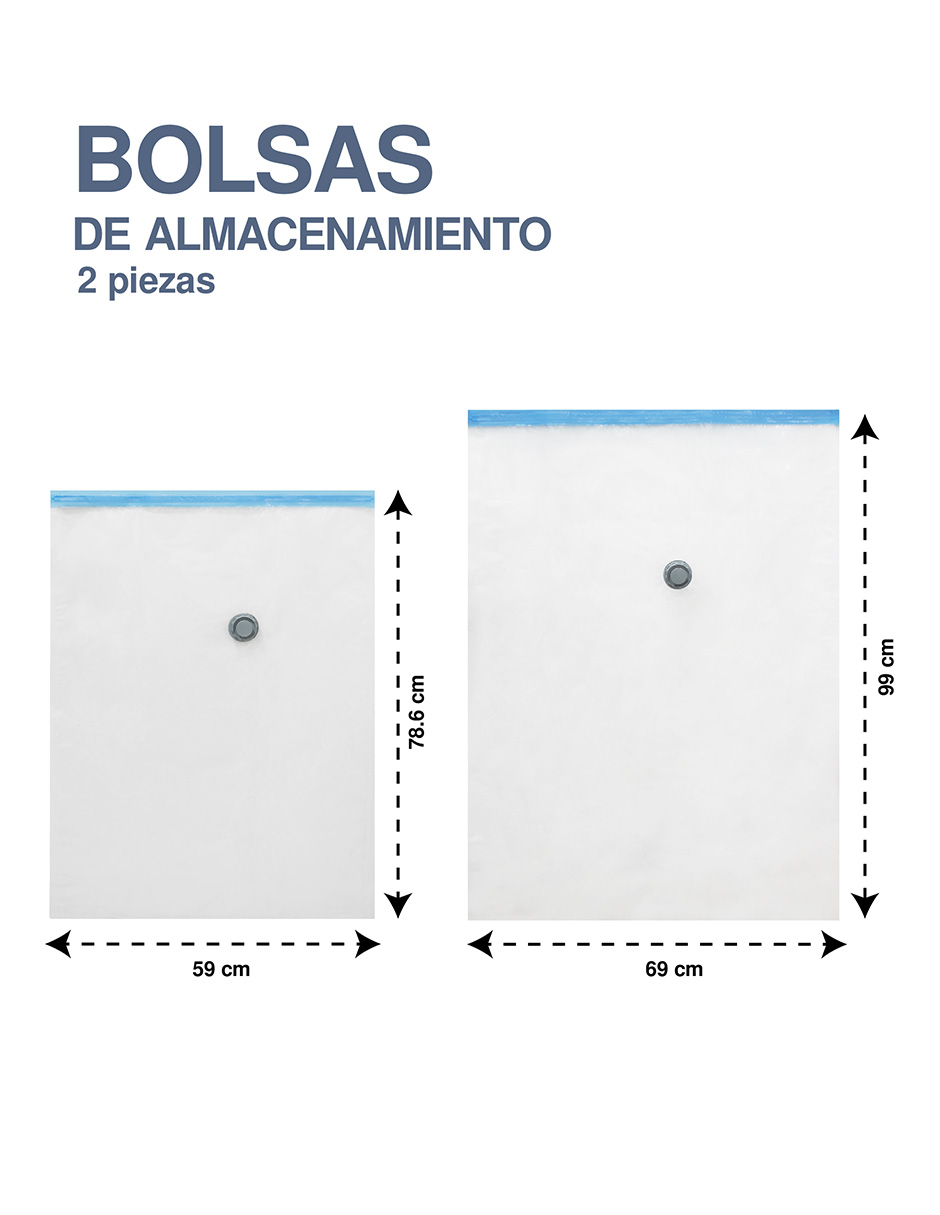 Set De 2 Bolsas Al Vacío Ahorra Espacio Comprimibles