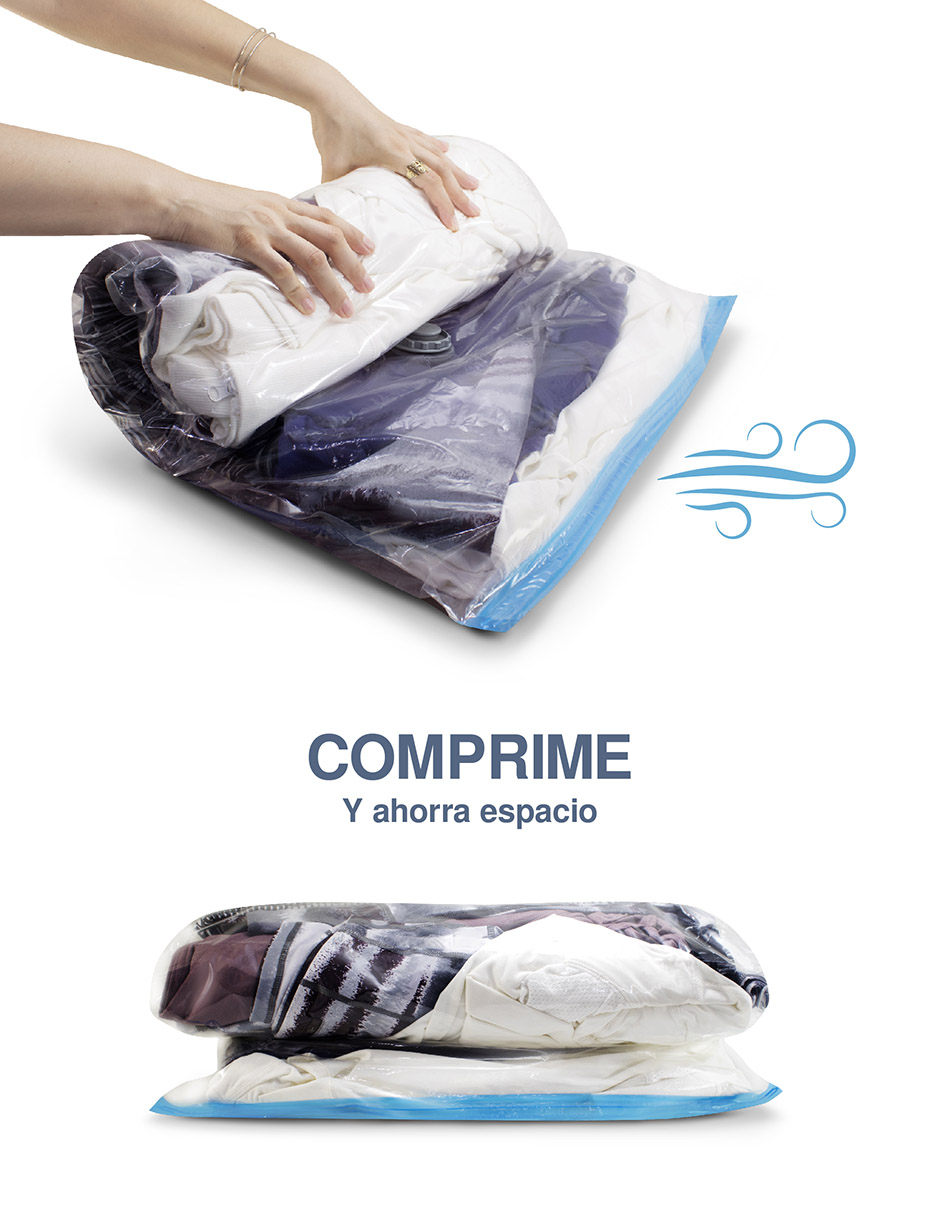 Set De 2 Bolsas Al Vacío Ahorra Espacio Comprimibles
