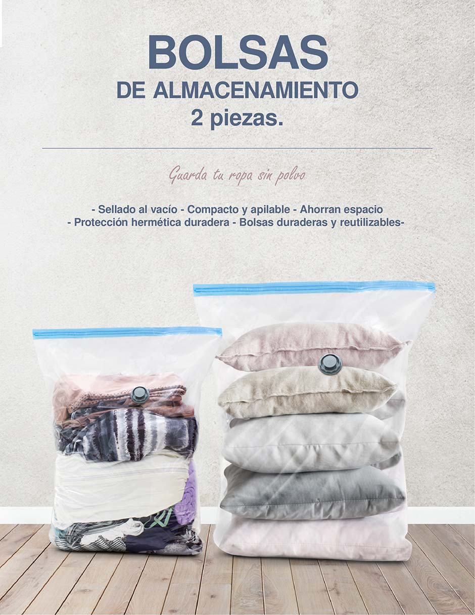 Set De 2 Bolsas Al Vacío Ahorra Espacio Comprimibles