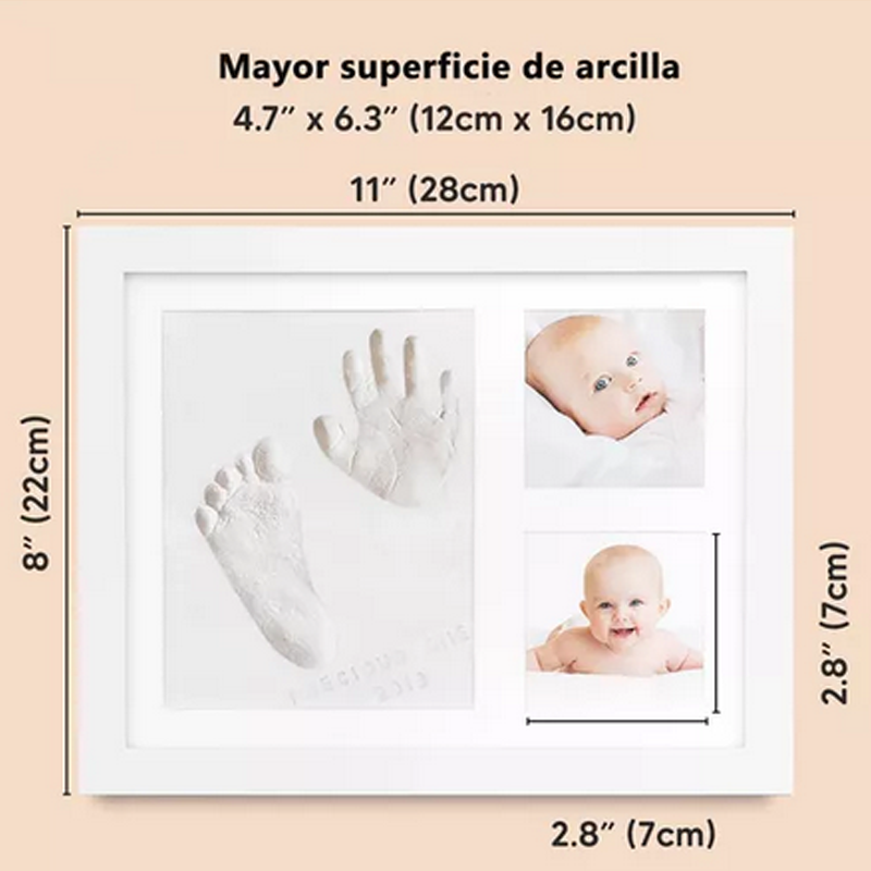 Kit De Marco Huella Del Bebé Barro Memoria Para Niños Foto