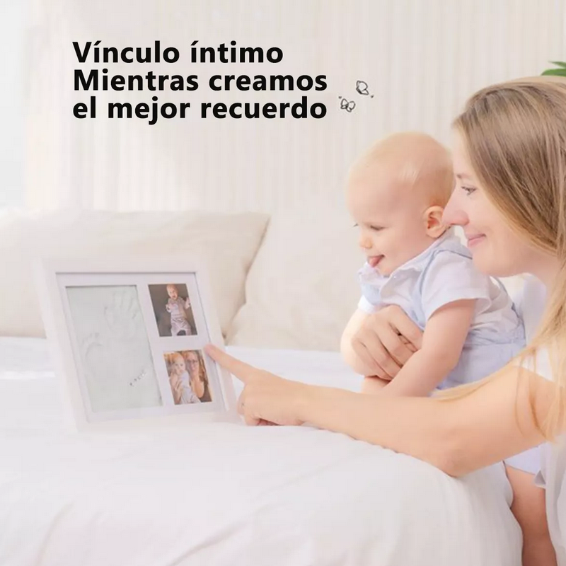 Kit De Marco Huella Del Bebé Barro Memoria Para Niños Foto
