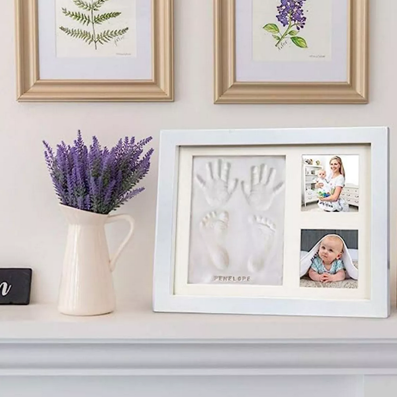 Kit De Marco Huella Del Bebé Barro Memoria Para Niños Foto