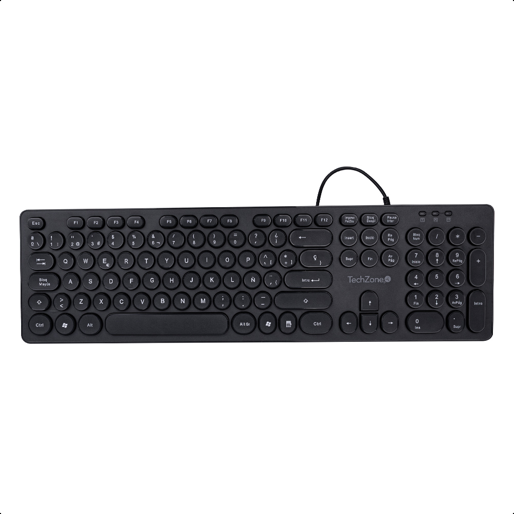 Teclado Alámbrico TechZone OVAL BLACK TechZone Colors