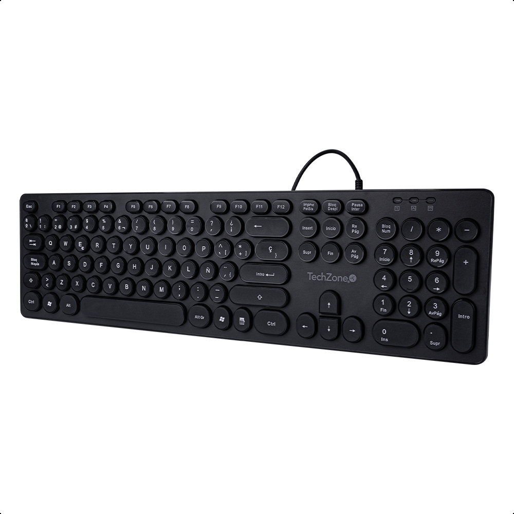 Teclado Alámbrico TechZone OVAL BLACK TechZone Colors