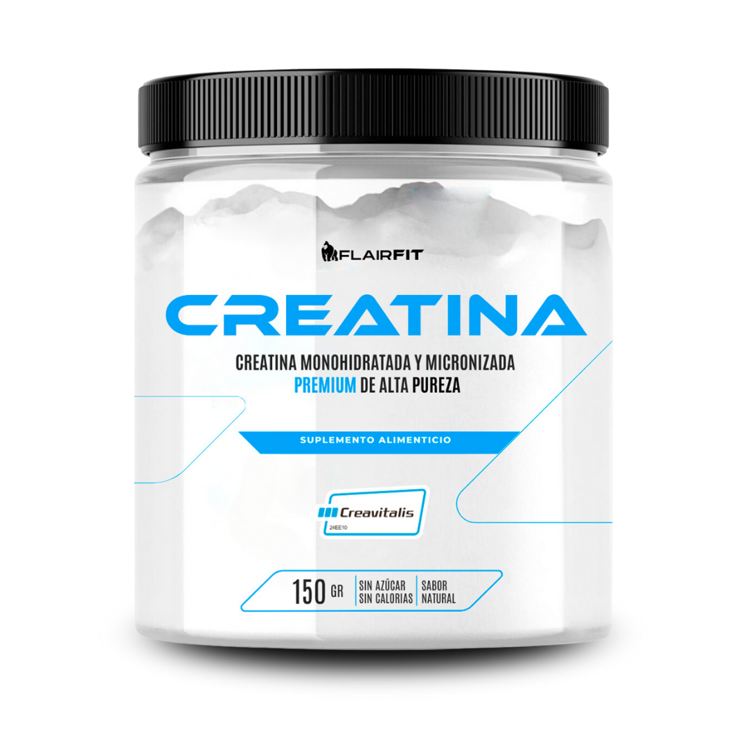 Flairfit® Creatina Híbrida Monohidratada Y Micronizada Creavitalis® Patente De Alta Pureza En Polvo De Los Creadores De Creapure® 150g, Sabor Natural