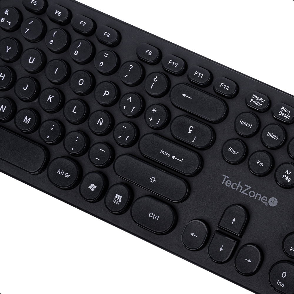 Teclado Alámbrico TechZone OVAL BLACK TechZone Colors