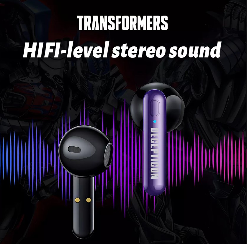 Audífonos Transformers Tf-T03 Morado True Wireless
