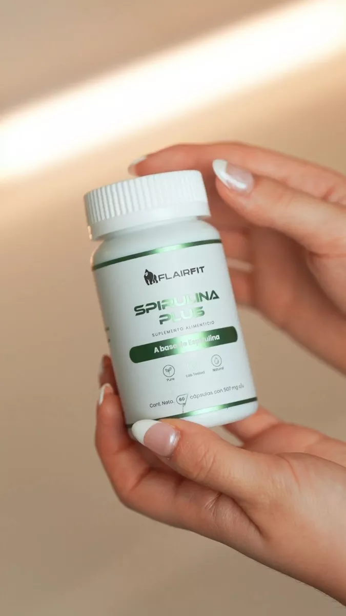 Suplemento Premium Flairfit® Alga de Spirulina Plus, Espirulina, 60 Cápsulas