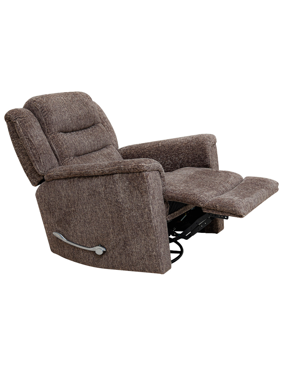 Sillón Reclinable Giratorio con Mecedora Brodi de tela color Café
