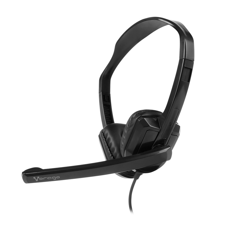 Vorago Audífonos con Micrófono HS-400, Alámbrico, 1.8 Metros, USB-A, Negro