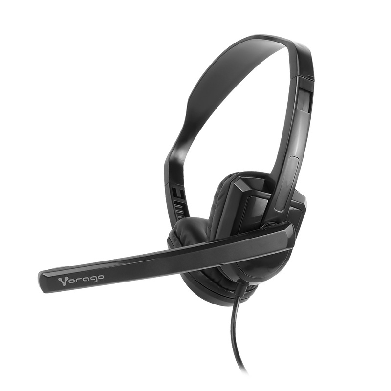 Vorago Audífonos con Micrófono HS-400, Alámbrico, 1.8 Metros, USB-A, Negro