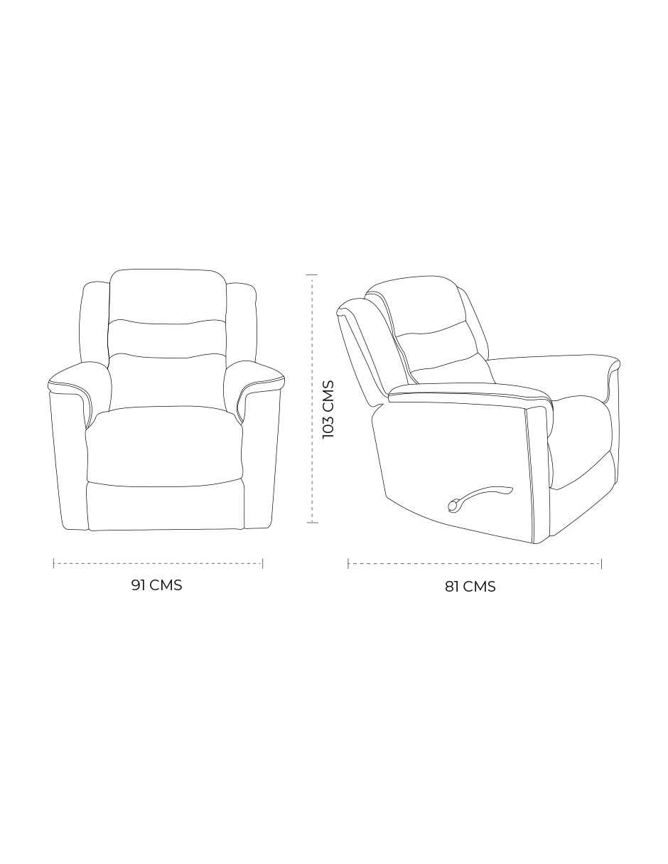 Sillón Reclinable Giratorio con Mecedora Brodi de tela color Café