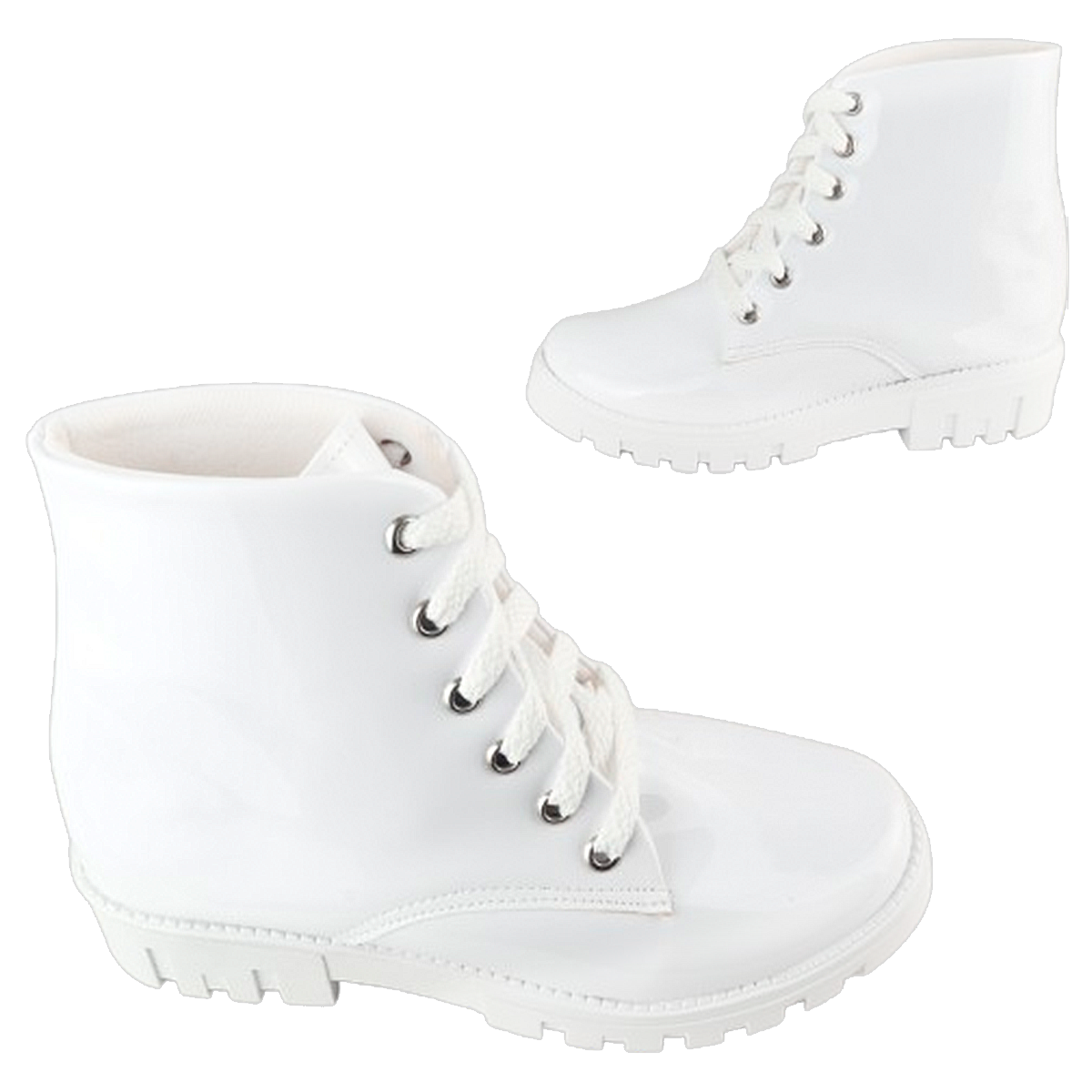Botas Niña Juvenil Charol Blanco Vestir Moda Cómodas 900-CB