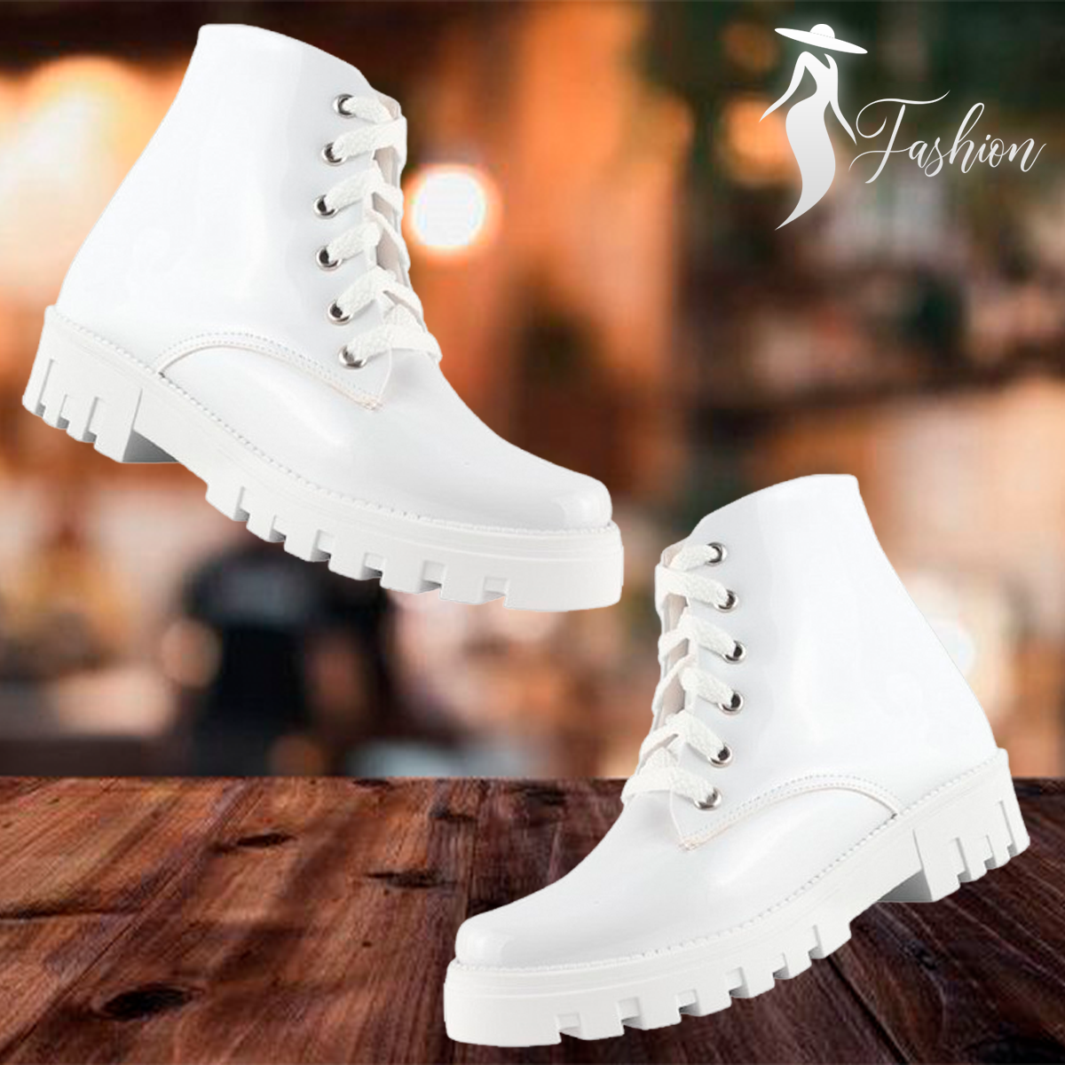 Botas Niña Juvenil Charol Blanco Vestir Moda Cómodas 900-CB