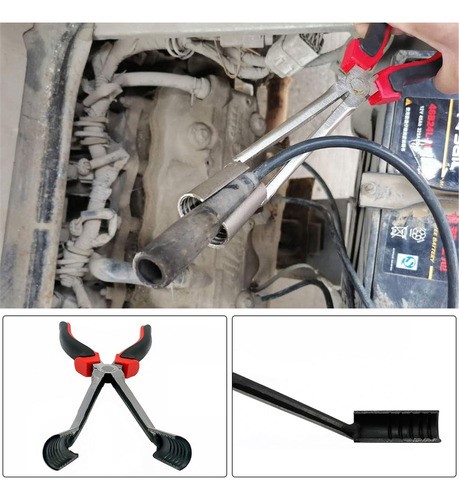 Pinzas Largas Profundas Aisladas Para Cables De Bujias rojo negro