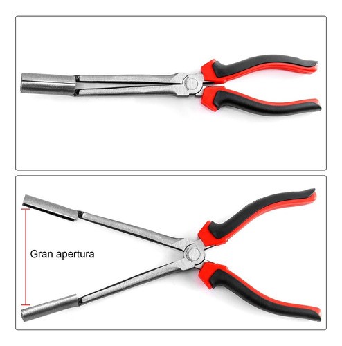 Pinzas Largas Profundas Aisladas Para Cables De Bujias rojo negro