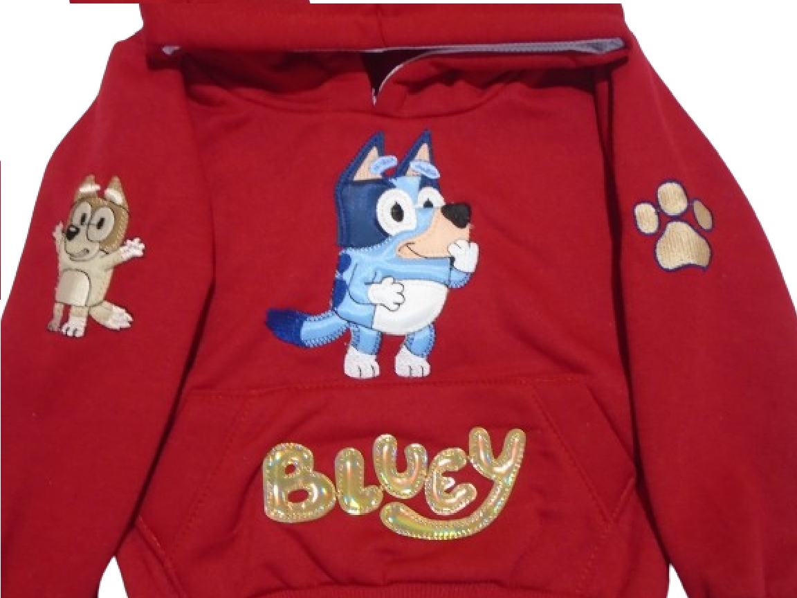 conjunto pants felpa bordado bluey niño niña bebes 