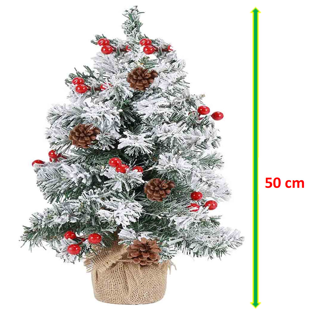 Arbol de Navidad Artificial Mini Nevado Decoración de Mesa Alto 60 cm Snowy Kyuden Home