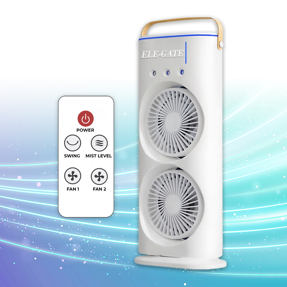 Ventilador de torre de 37 cms de alto doble ventilador gira 90 Grados