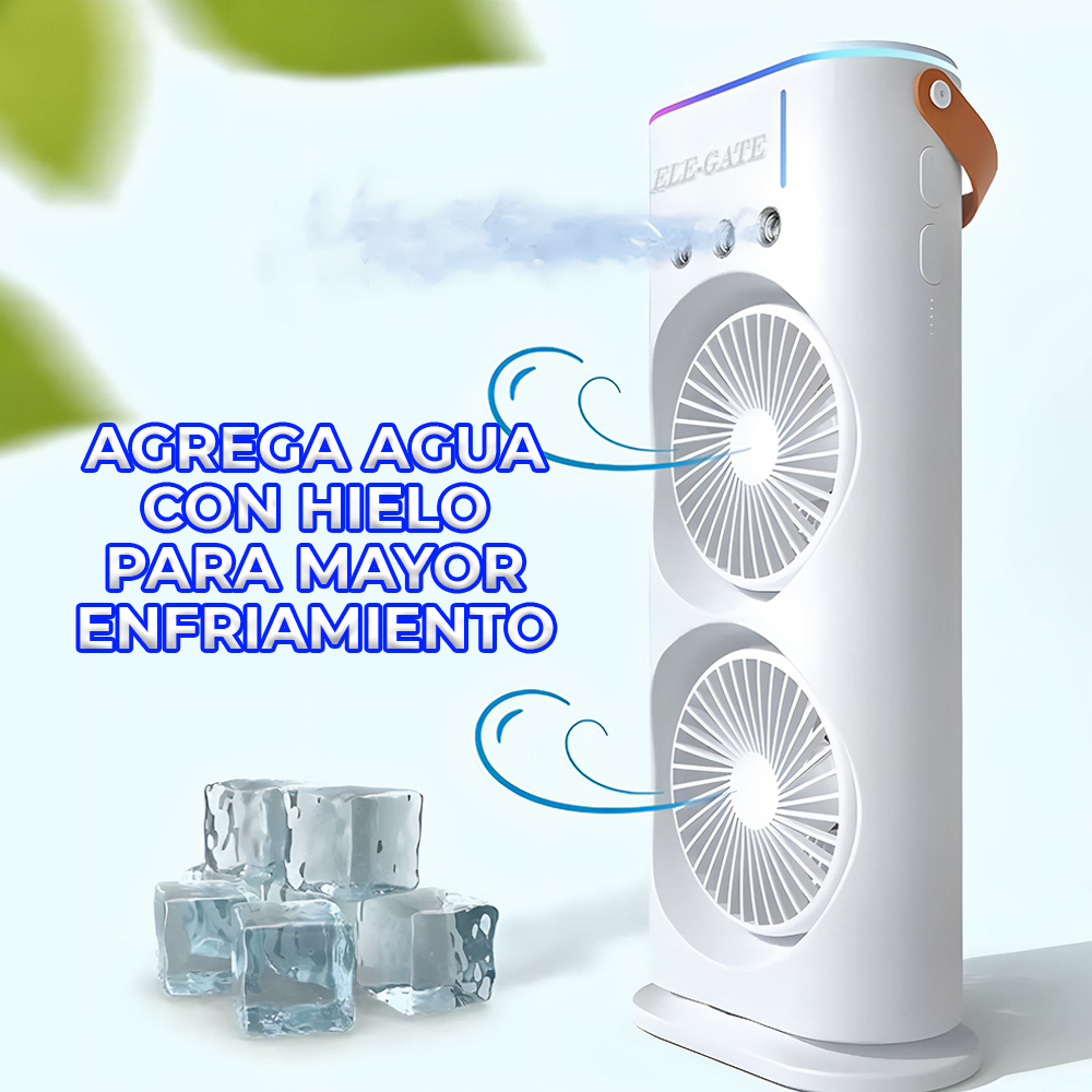 Ventilador de torre de 37 cms de alto doble ventilador gira 90 Grados