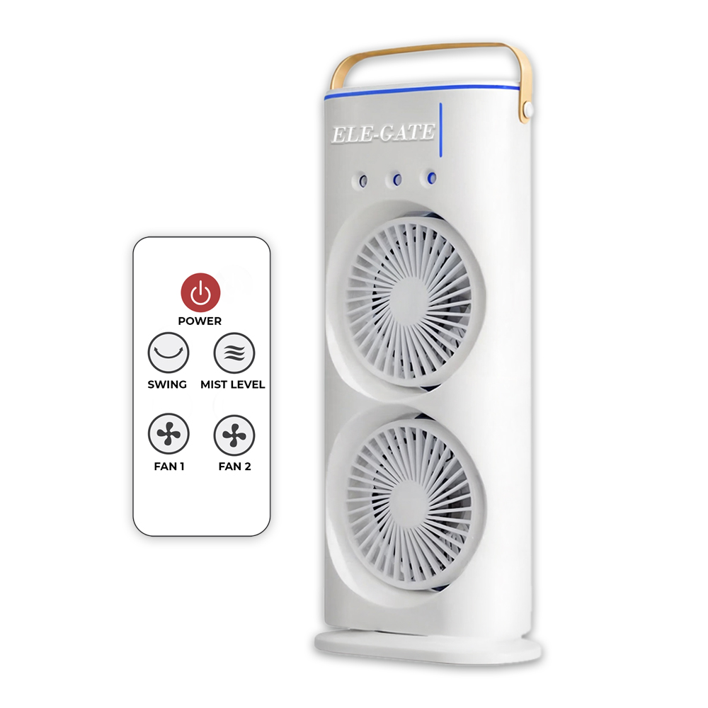Ventilador de torre de 37 cms de alto doble ventilador gira 90 Grados