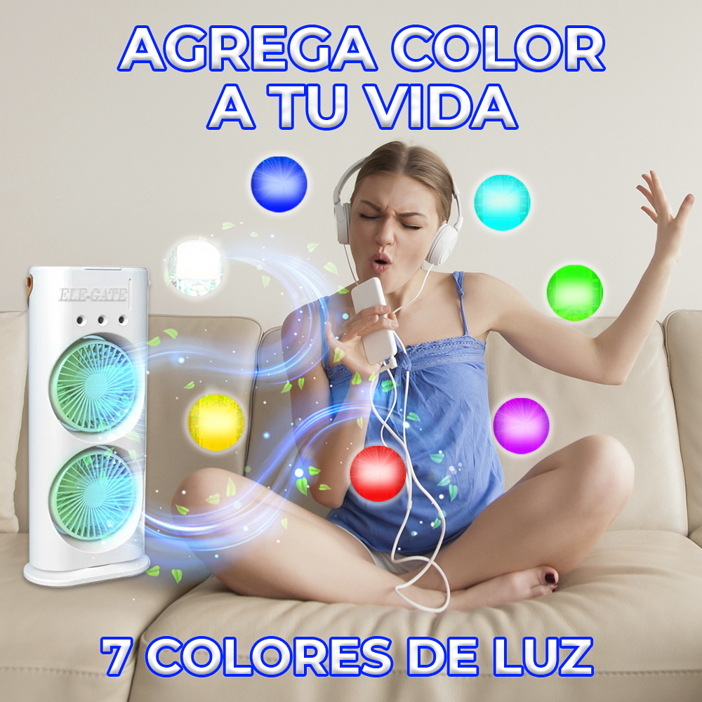 Ventilador de torre de 37 cms de alto doble ventilador gira 90 Grados