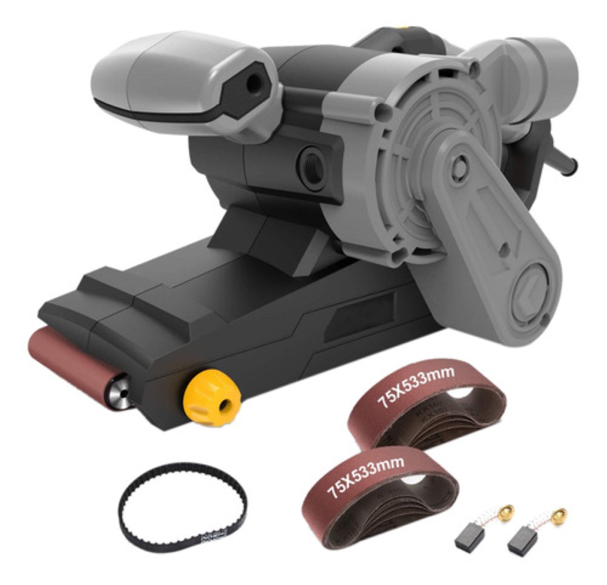 Lijadora De Banda 1000w 6 Velocidad Ajustable Con 12 Bandas gris negro