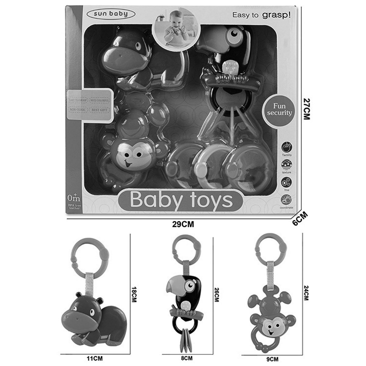 Sonajas Para Bebe Babytoys 3 Piezas