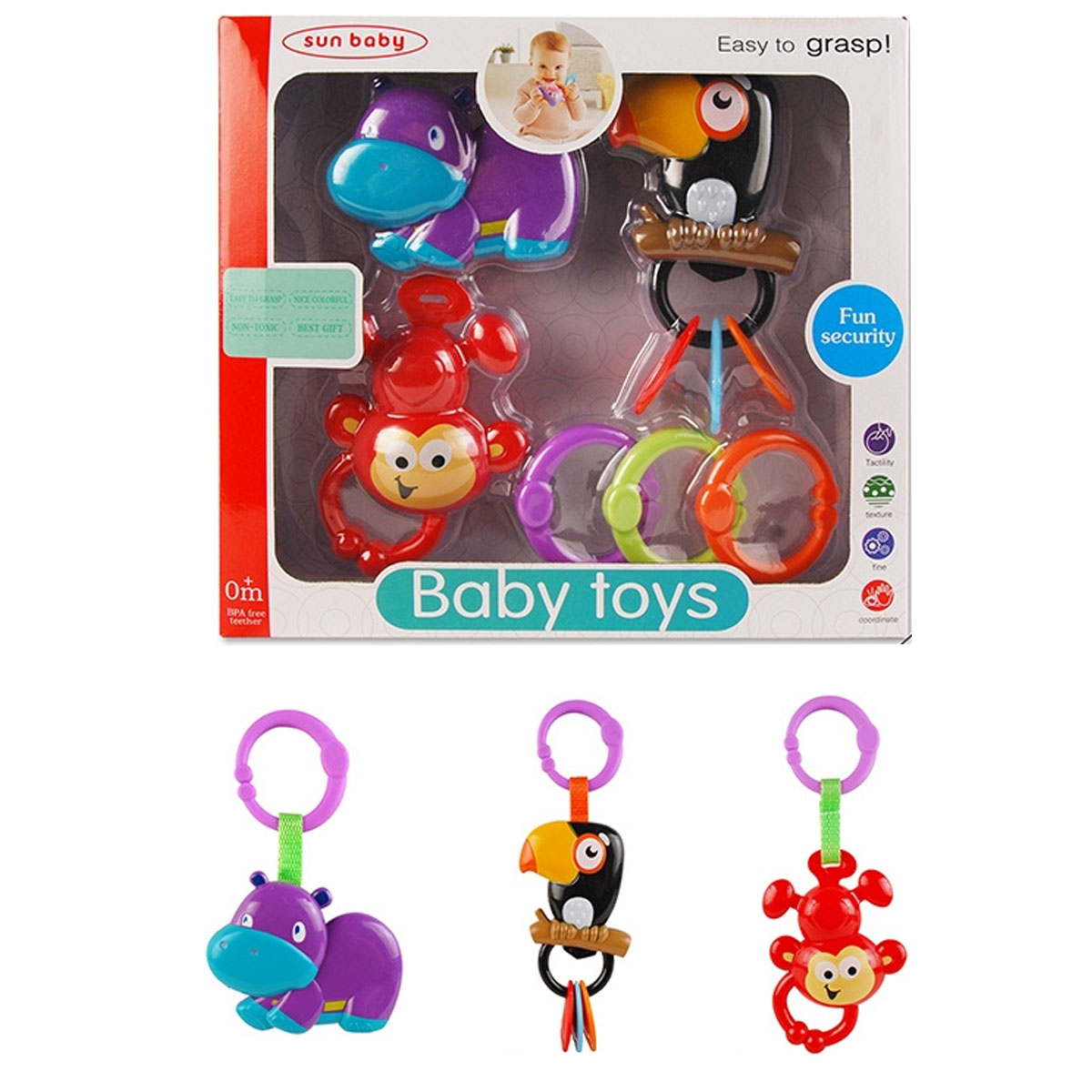 Sonajas Para Bebe Babytoys 3 Piezas