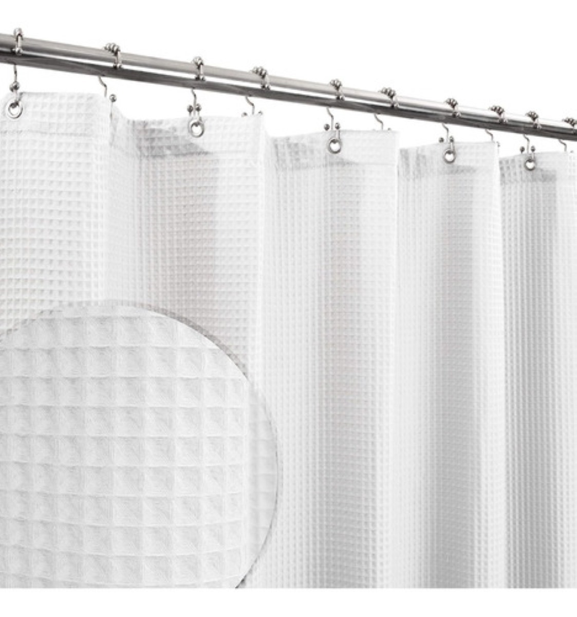 Cortina De Baño De Tela 180 cm x 180 cm Impermeable blanco