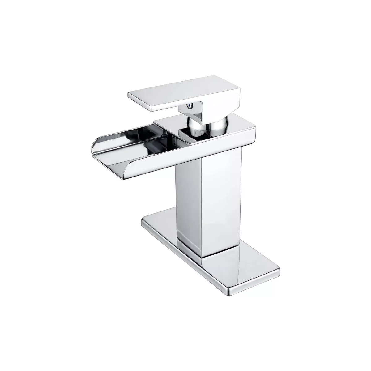 Llave Monomando Mezcladora Lavabo Baño Cascada Acero 16cm Cromo