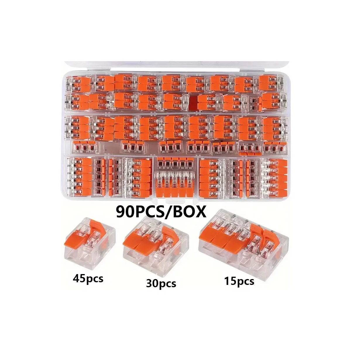 Kit 90 Conector De Empalme Electricos Rapidos Palanca