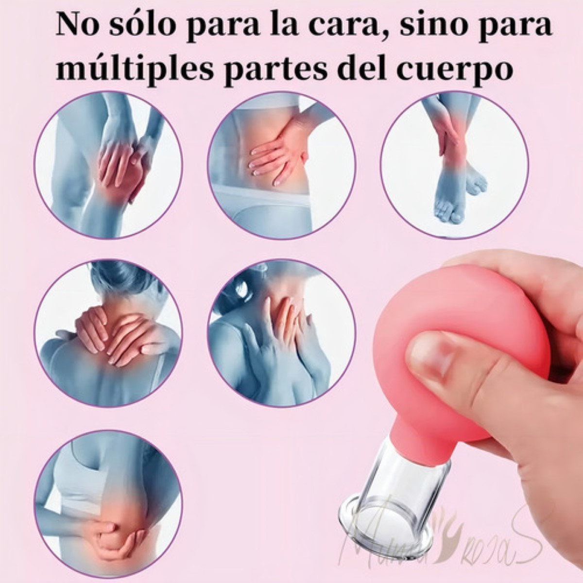 Ventosas Terapeuticas Facial Cuerpo Masaje Anticelulitis Set Rosas