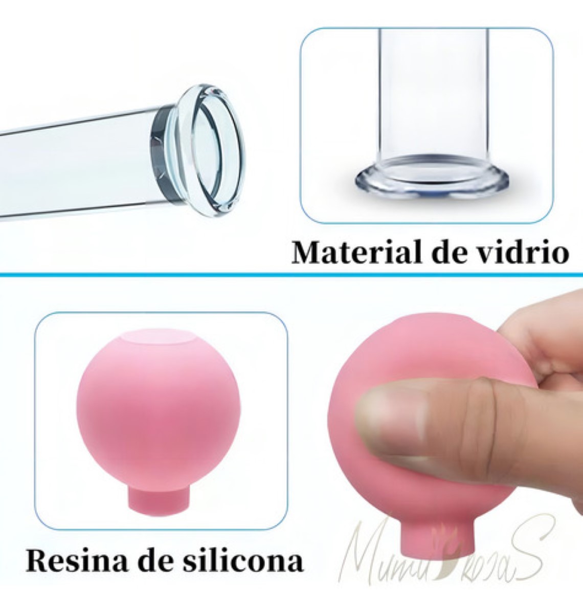 Ventosas Terapeuticas Facial Cuerpo Masaje Anticelulitis Set Rosas